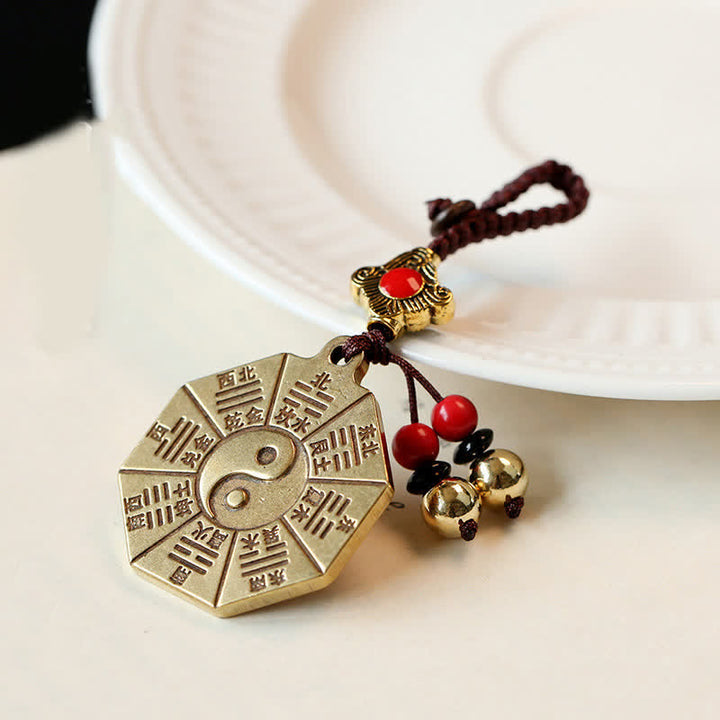 Feng Shui Yin Yang Bagua Wenchang Pen Pagoda Prayer Wheel Keychain