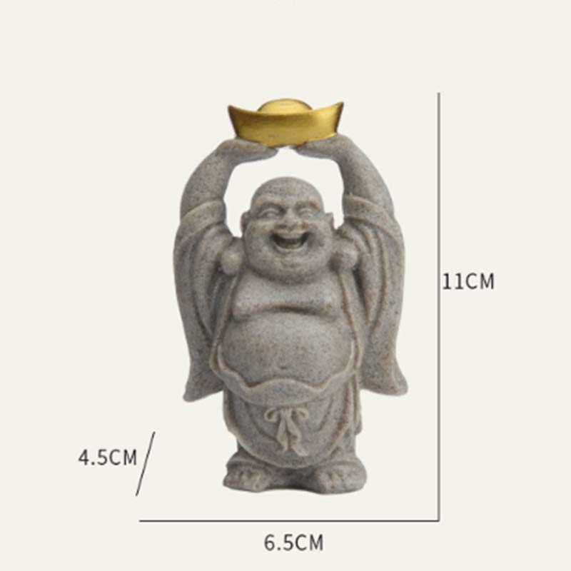 Buddha Stones Laughing Buddha Resin Statue Blessing Home Decoration