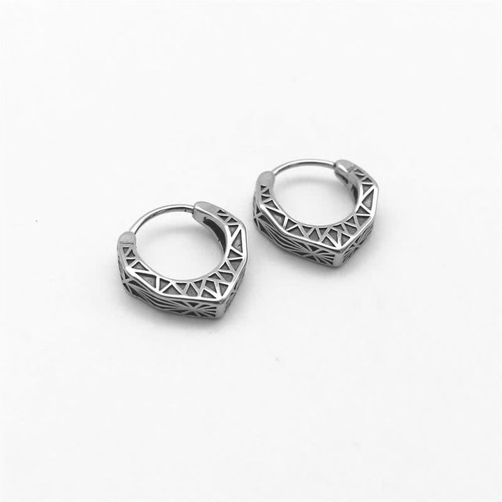 Viking Hoop Titanium Steel Balance Earrings