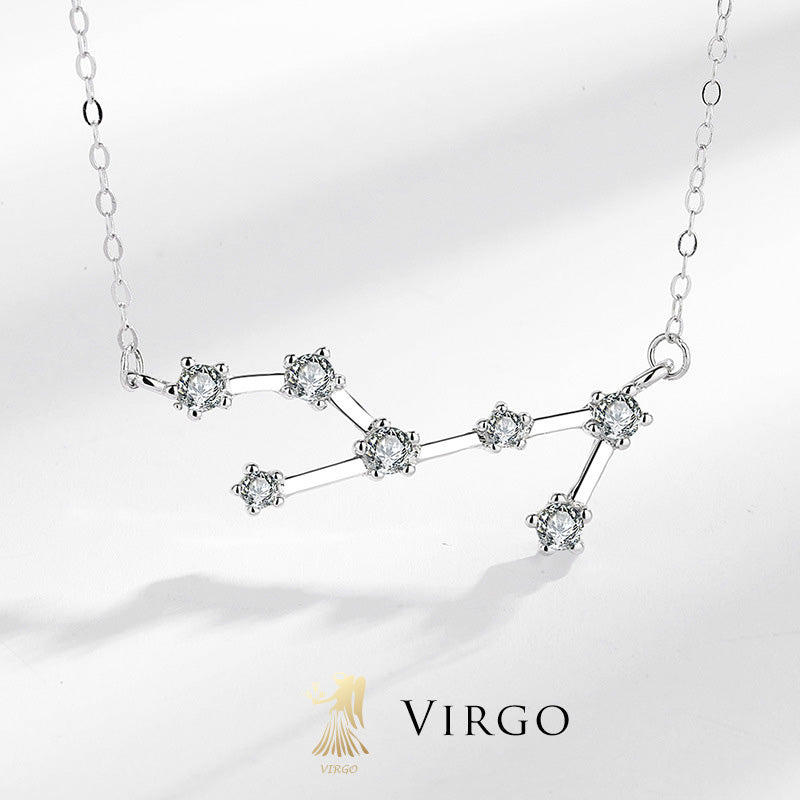 Buddha Stones 925 Sterling Silver 12 Constellations of the Zodiac Astrology Blessing Necklace Pendant