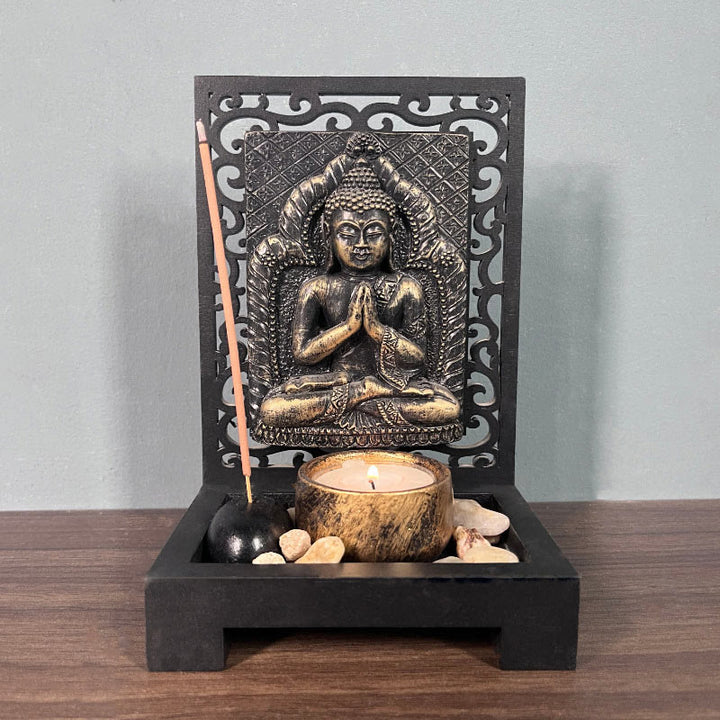 Buddha Stones Buddha Compassion Serenity Home Resin Prayer Altar Decoration