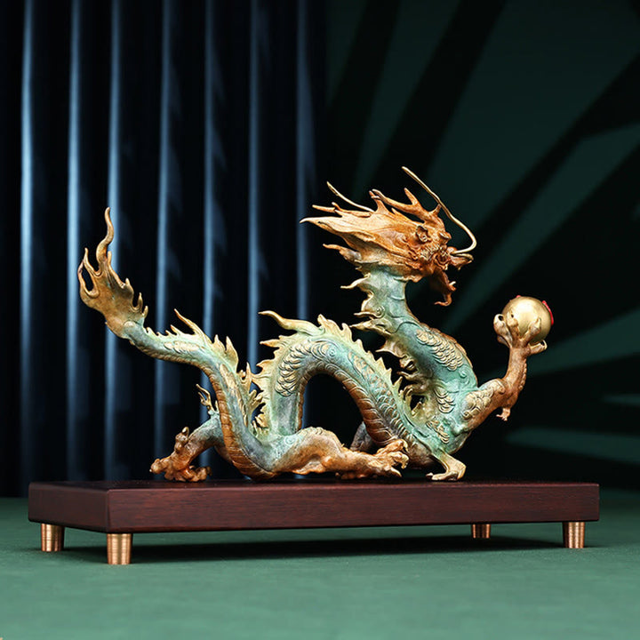  ❗❗❗A Flash Sale- Buddha Stones Year Of The Dragon Auspicious Dragon Brass Copper Luck Success Office Decoration - image 7