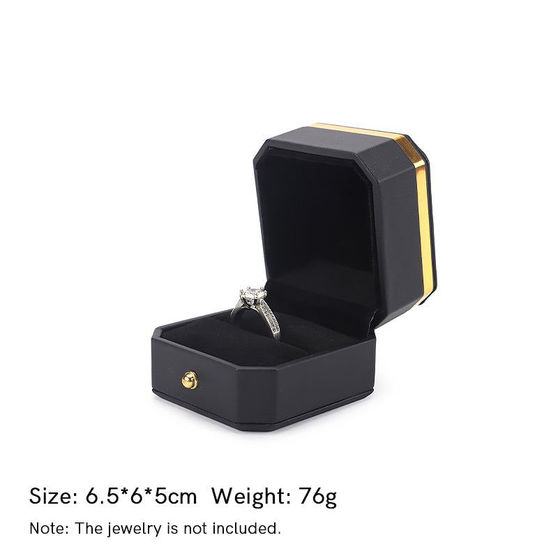 Jewelry Storage Box PU Leather Gift Box - Black - Ring Box (6.5*6*5cm) - image 13
