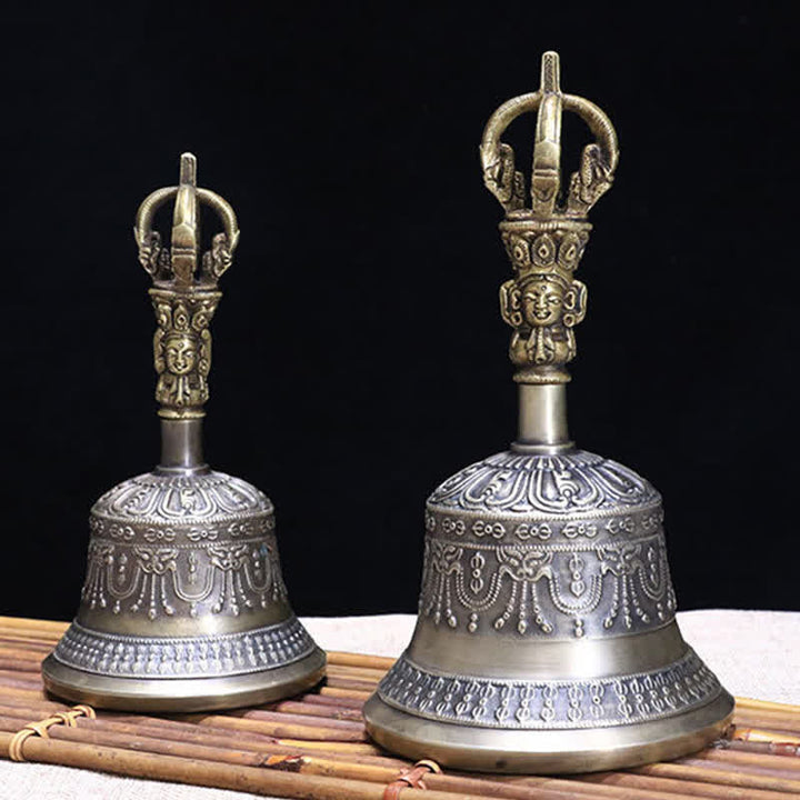 Tibetan Meditation Bell and Vajra Dorje Copper Enlightenment Decoration Set - image 7