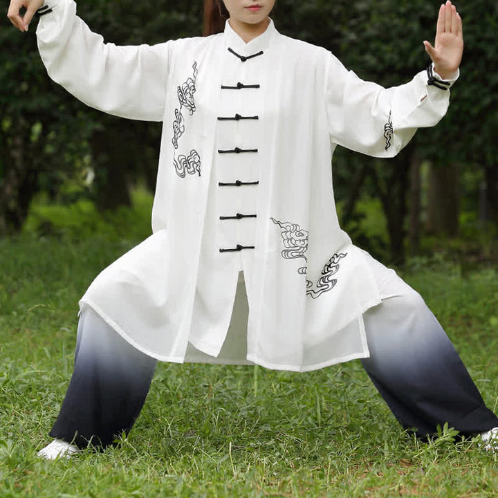 Auspicious Clouds Gradient Meditation Prayer Spiritual Zen Tai Chi Qigong Practice Women's Clothing Set