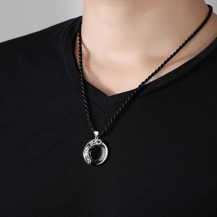 Buddha Stones 12 Constellations of the Zodiac Ice Obsidian Blessing Round Pendant Necklace - image 14