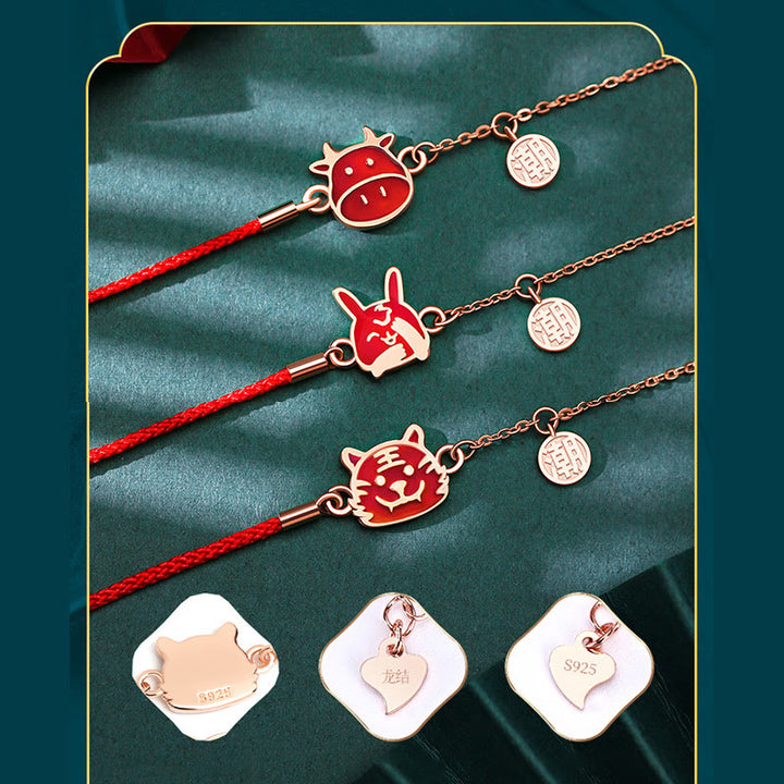Buddha Stones 925 Sterling Silver Color-changing Chinese Zodiac Luck Protection Red String Chain Bracelet - image 27