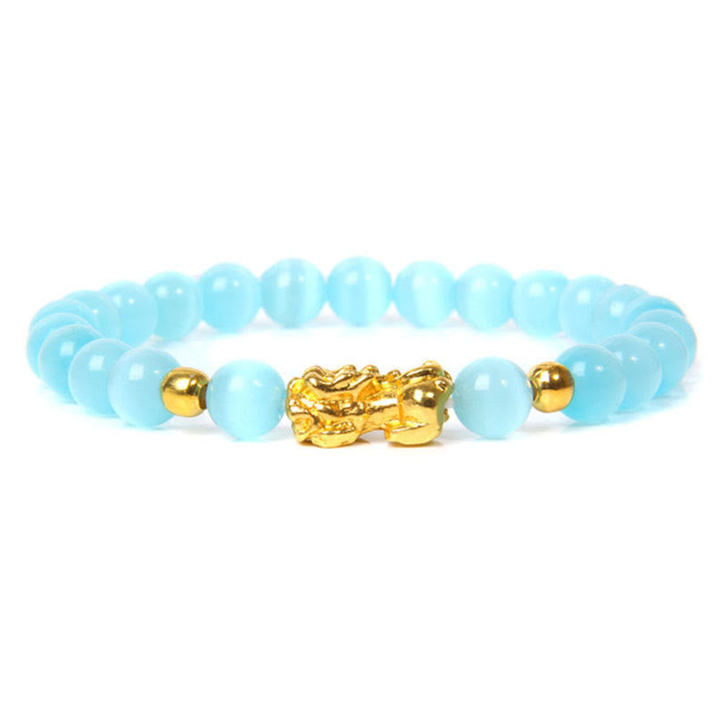 Buddha Stones FengShui Lucky Pixiu Obsidian Wealth Bracelet - image 9