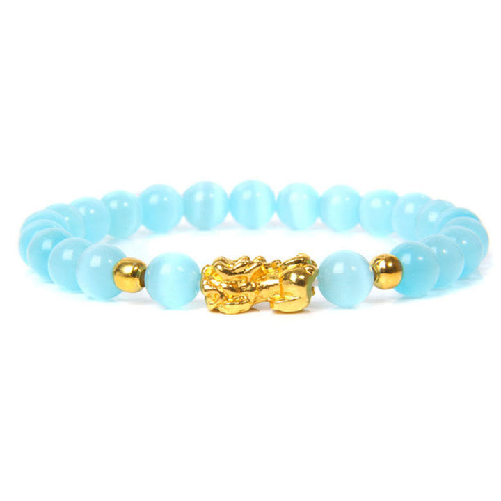 Buddha Stones FengShui Lucky Pixiu Obsidian Wealth Bracelet - image 9