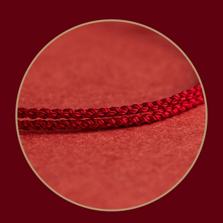 Buddha Stones 925 Sterling Silver Lucky Fortune Peace Joy Lotus Peace Buckle Red String Bracelet - image 4