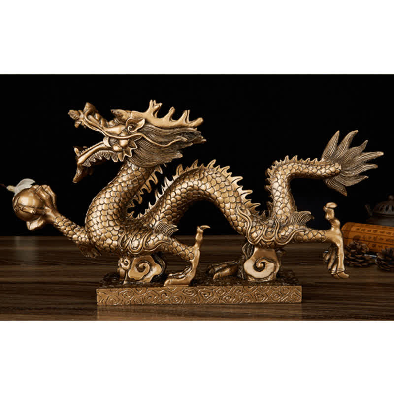 Buddha Stones Feng Shui Dragon Auspicious Cloud Wealth Luck Decoration