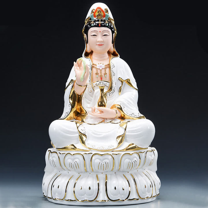 Chenrezig Bodhisattva Avalokitesvara Success Ceramic Statue Home Decoration - image 5
