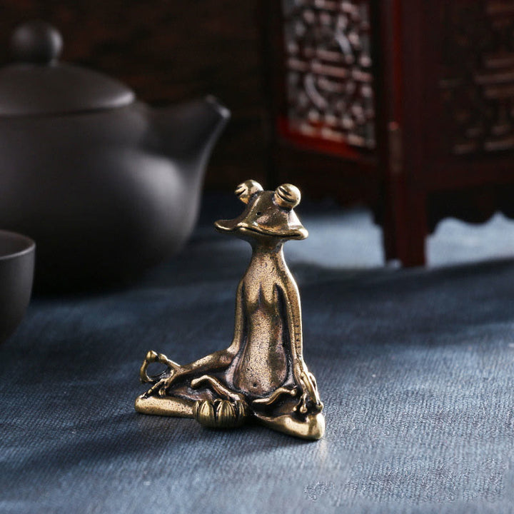 Buddha Stones Mini Small Frog Turtle Koi Fish Snail Crab Copper Wealth Home Decoration - image 2