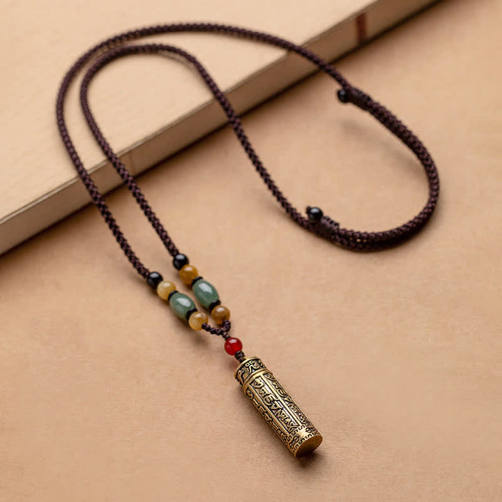 Buddhastoneshop Tibet Om Mani Padme Hum Agate Shurangama Sutra Protection Necklace Pendant - image 4