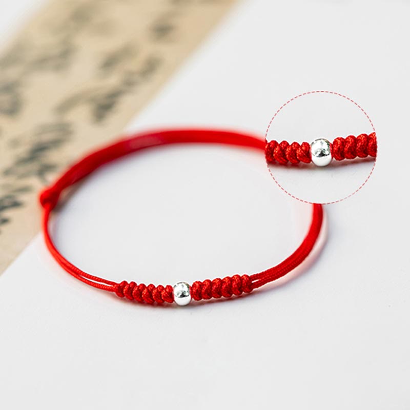 Buddha Stones 925 Sterling Silver Luck Bead Protection Red String Braided Bracelet - image 18