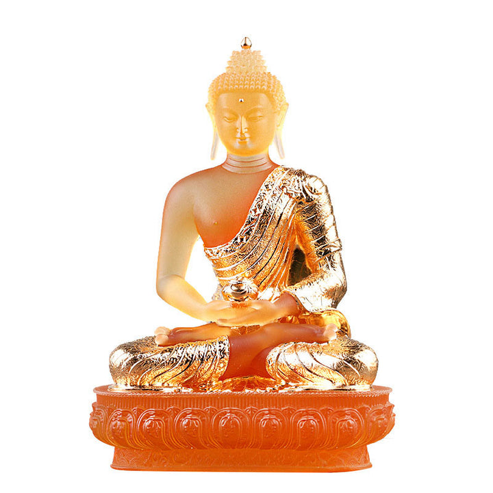 Buddha Stones Buddha Handmade Figurine Liuli Art Piece Serenity Statue Home Offering Decoration - image 7
