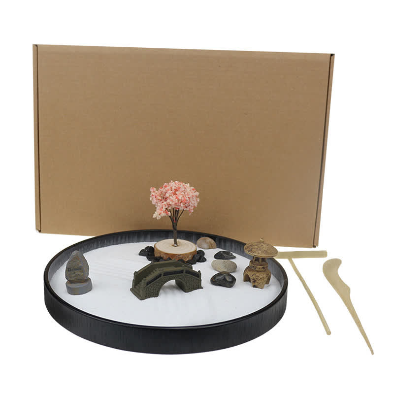 Tree Small Bridge Landscape Meditation Calm Zen Garden Decoration - image 1