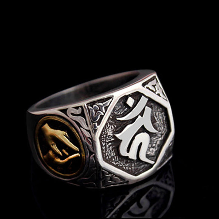 Buddha Stones 925 Sterling Silver Sanskrit Design Carved Protection Adjustable Ring - image 21