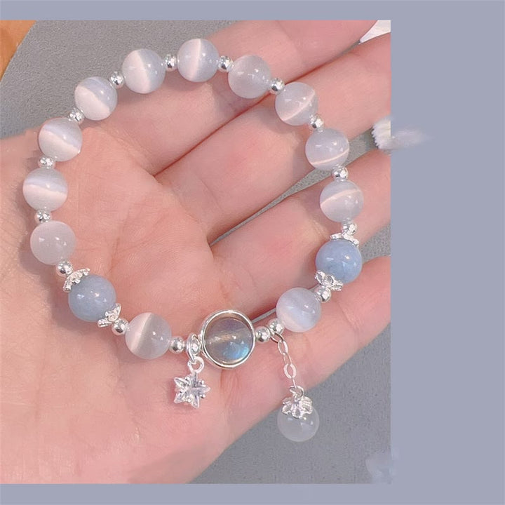 Buddha Stones Cat's Eye Moonstone Butterfly Star Charm Support Bracelet - image 14