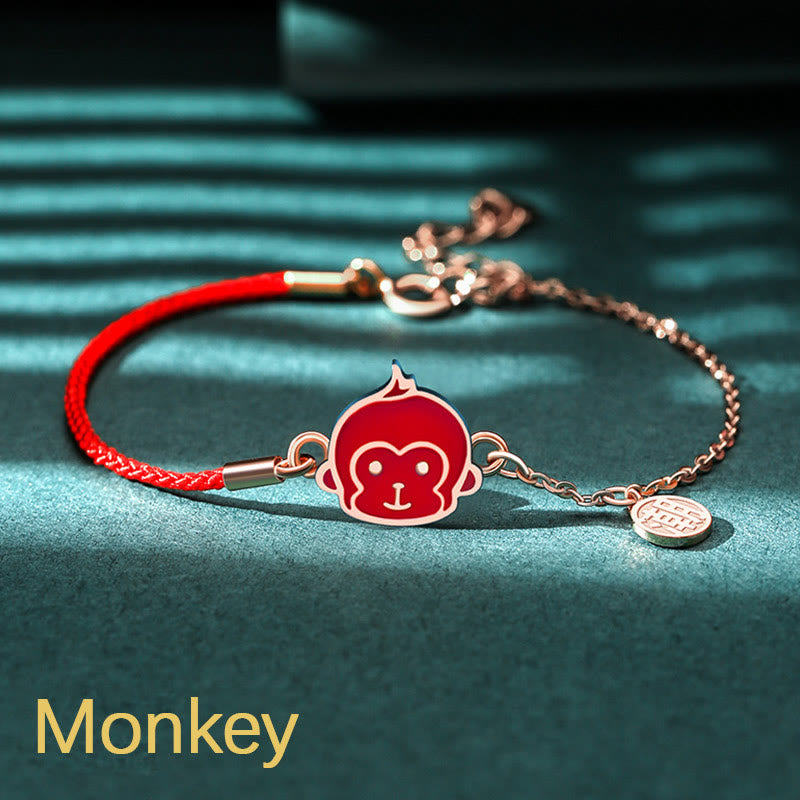 Buddha Stones 925 Sterling Silver Color-changing Chinese Zodiac Luck Protection Red String Chain Bracelet - Monkey(Wrist Circumference 14-15cm) - image 22