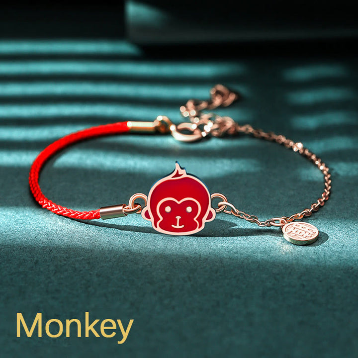 Buddha Stones 925 Sterling Silver Color-changing Chinese Zodiac Luck Protection Red String Chain Bracelet - Monkey(Wrist Circumference 14-15cm) - image 22