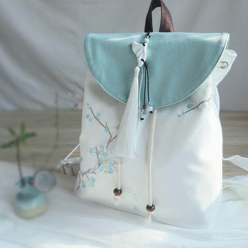 Buddha Stones Handmade Embroidered Large Capacity Canvas Backpack - image 19