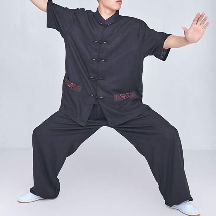 Buddha Stones Meditation Zen Prayer Spiritual Tai Chi Qigong Practice Unisex Embroidery Clothing Set - image 25