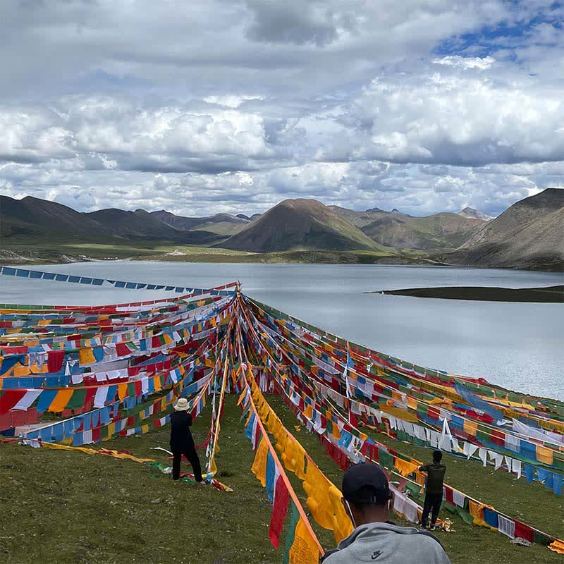 Buddha Stones Tibetan 5 Colors Silk Windhorse Auspicious Outdoor 25 Pcs Prayer Flag