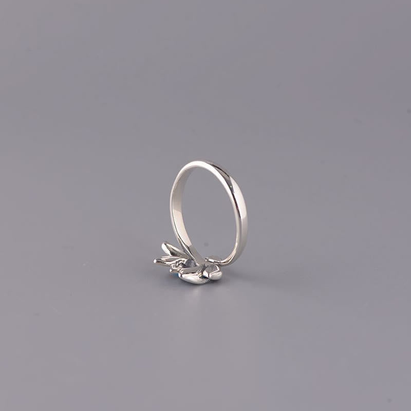 Buddha Stones 925 Sterling Silver Lotus Flower New Beginning Adjustable Ring - image 5