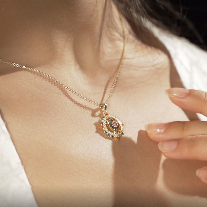 Buddha Stones 925 Sterling Silver Lotus Flower Colorful Zircon New Beginning Necklace Pendant - image 3