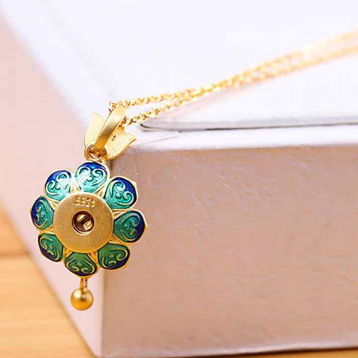 925 Sterling Silver Tibet Lotus Prayer Wheel Red Agate Enlightenment Necklace Pendant - image 5