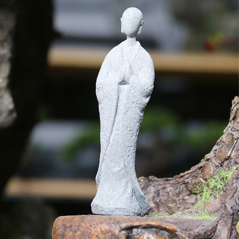 Buddha Stones Meditation Buddha Monk Serenity Home Decoration - Small Praying Buddha 4.5*6*15.5cm - image 19