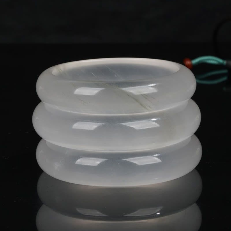Buddha Stones Natural Translucent Golden Silk Jade Wealth Luck Bracelet Bangle - image 12