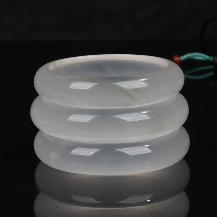 Buddha Stones Natural Translucent Golden Silk Jade Wealth Luck Bracelet Bangle - image 12