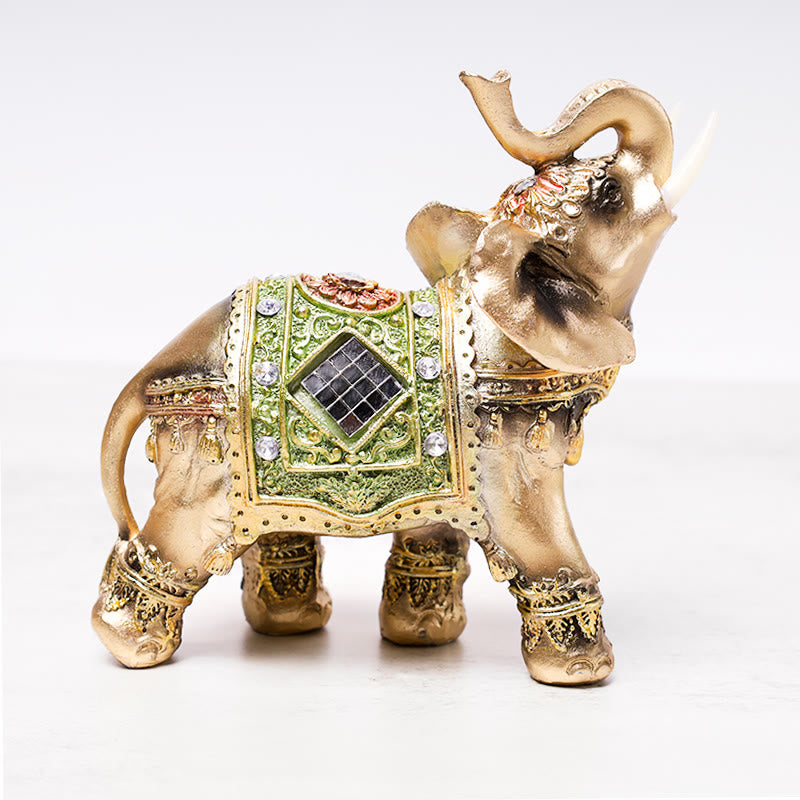 Buddha Stones Lucky Feng Shui Green Elephant Statue Sculpture Wealth Figurine Gift Home Decoration - image 0