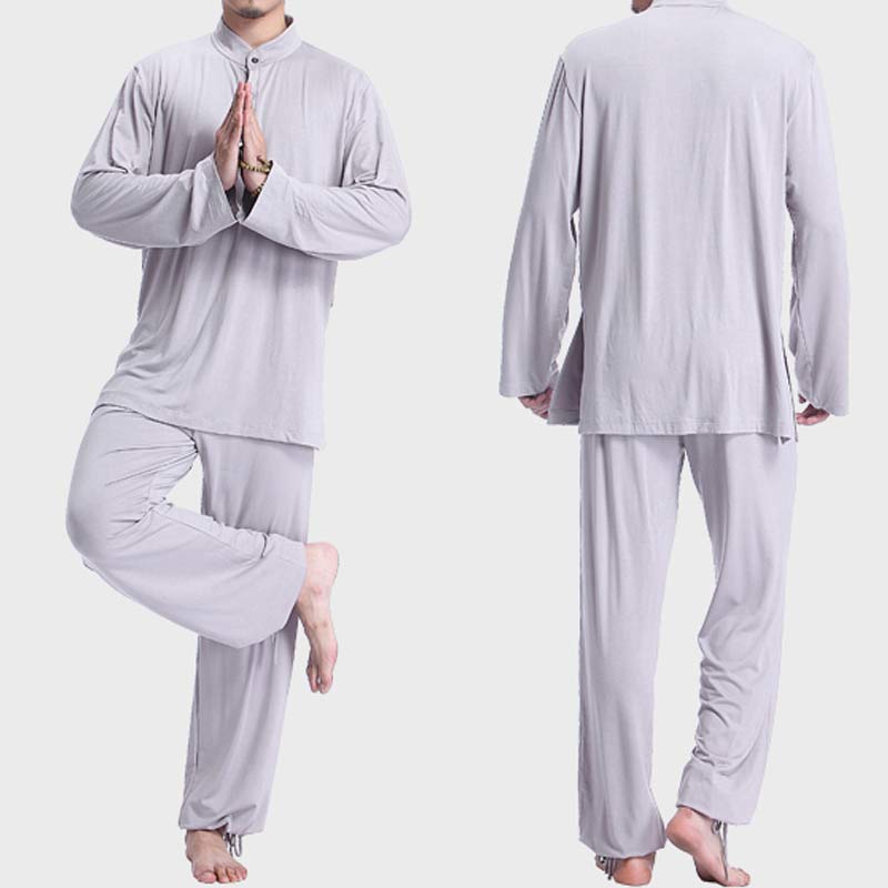 Buddha Stones Meditation Prayer Spiritual Zen Tai Chi Practice Yoga Clothing Men's Set - image 2