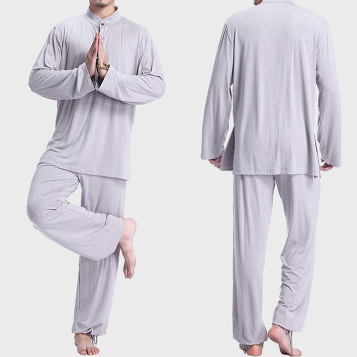 Buddha Stones Meditation Prayer Spiritual Zen Tai Chi Practice Yoga Clothing Men's Set - image 2