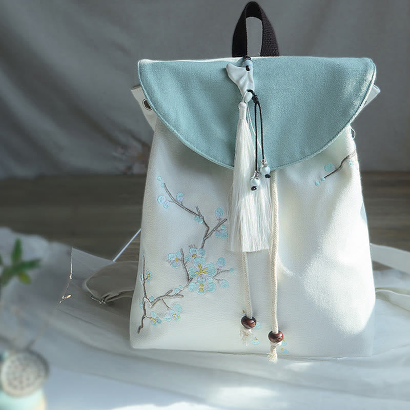 Buddha Stones Handmade Embroidered Large Capacity Canvas Backpack - image 13