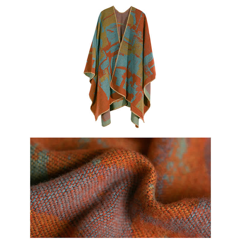 Tibetan Orange Shawl Warm Cloak Scarf - image 14