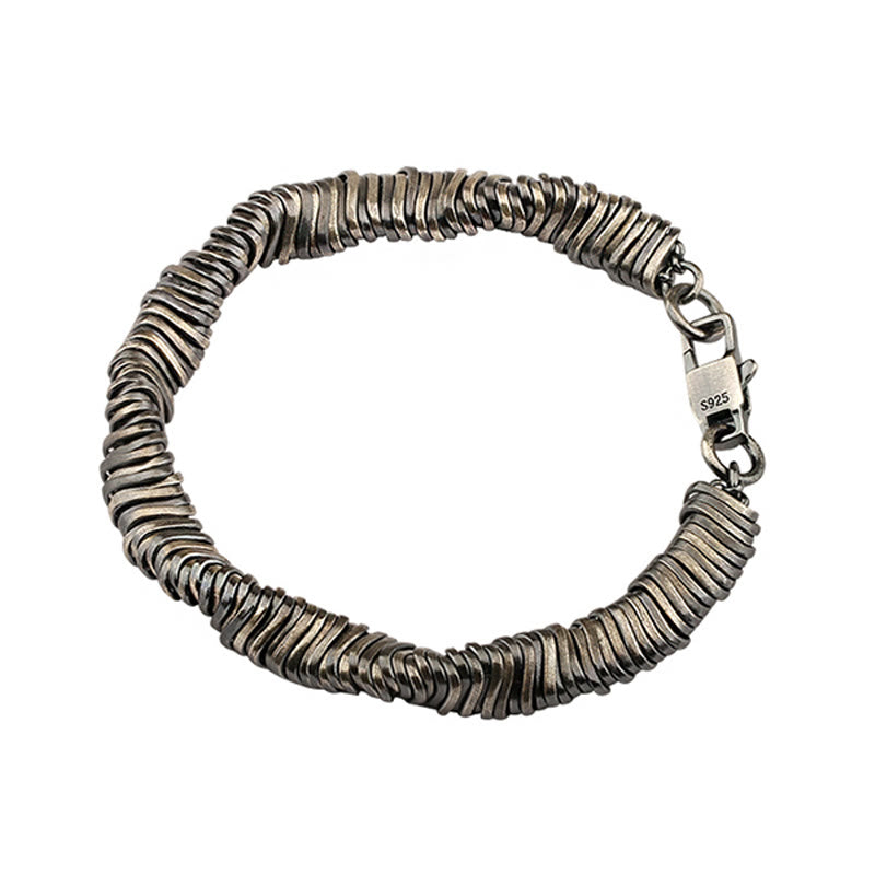 Buddha Stones 925 Sterling Silver Vintage Twisted Design Wealth Healing Chain Bracelet - image 13