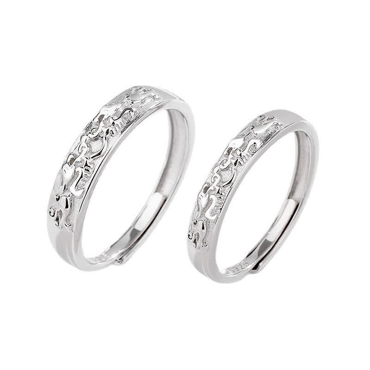 Buddha Stones 925 Sterling Silver PiXiu Balance Adjustable Couple Ring - image 7