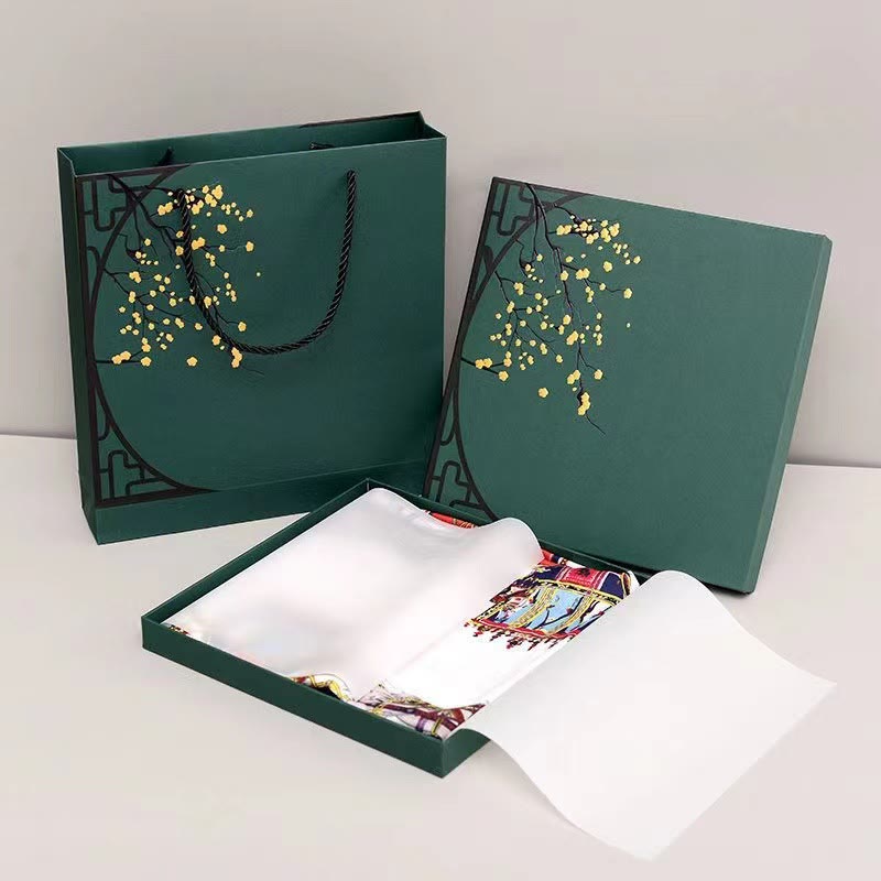 Buddha Stones Pastoral Scene Hot Air Balloon Spring Blossom 100% Mulberry Silk Neck Hair Scarf - image 6