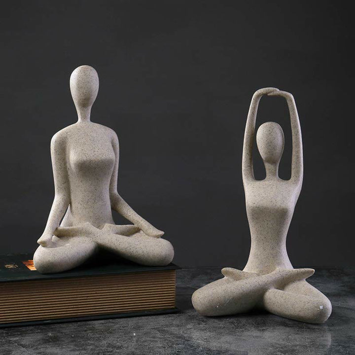 Abstract Yoga Meditating Exercise Resin Spiritual Figurine Sculpture Desk Decoration - image 6