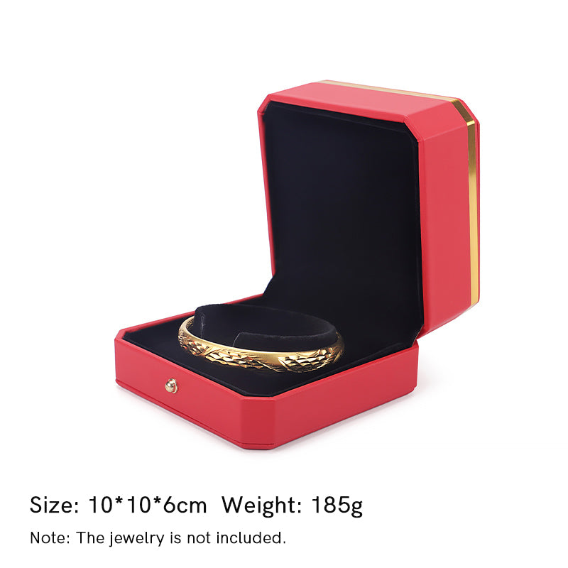 Jewelry Storage Box PU Leather Gift Box - Red - Bracelet Box (10*10*6cm) - image 21