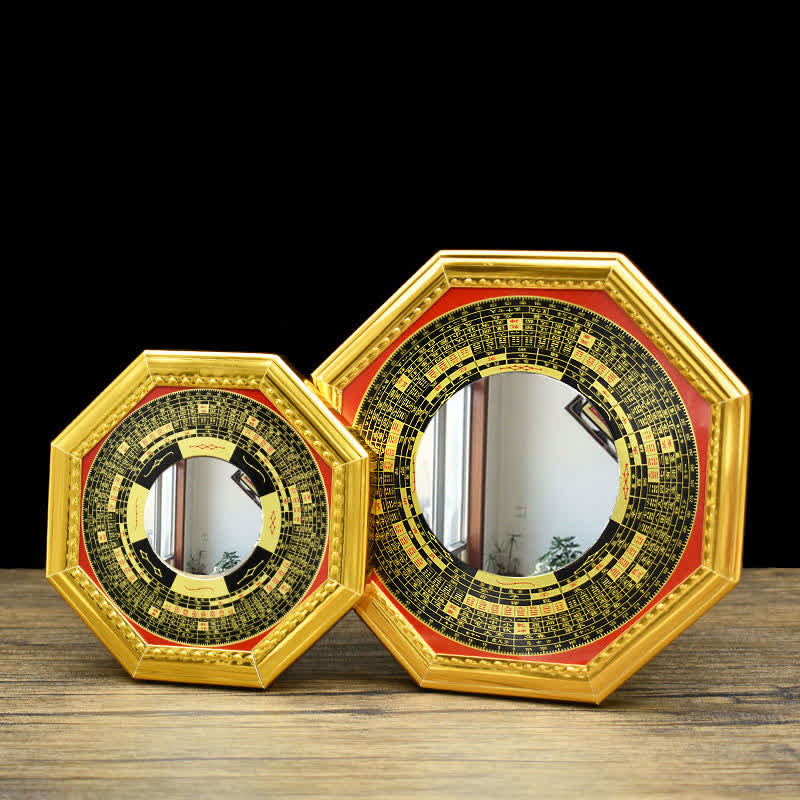 Feng Shui Bagua Map Five-Emperor Coins Gourd Balance Living Room Energy Map Mirror - image 7