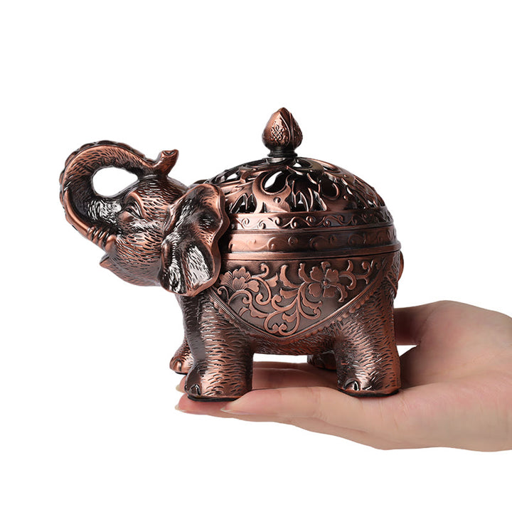 Buddha Stones Elephant Alloy Incense Holder Home Decoration Incense Burner - image 0
