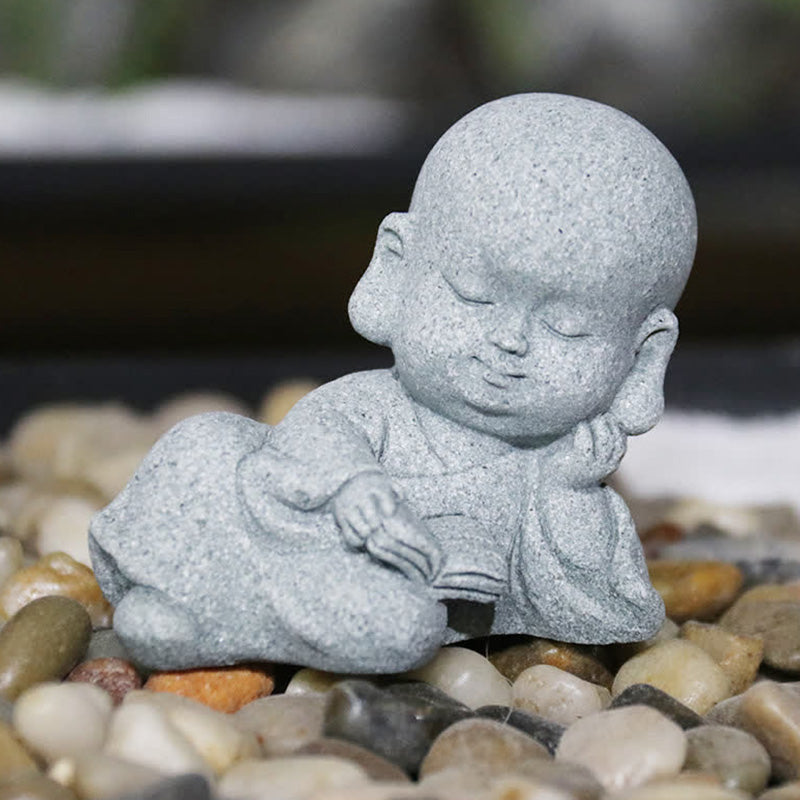 Buddha Stones Meditation Prayer Monk Buddha Statue Serenity Home Decoration - image 0