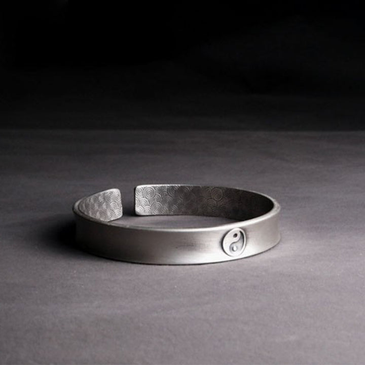 Buddha Stones 999 Sterling Silver Yin Yang Auspicious Clouds Balance Harmony Bracelet - image 7