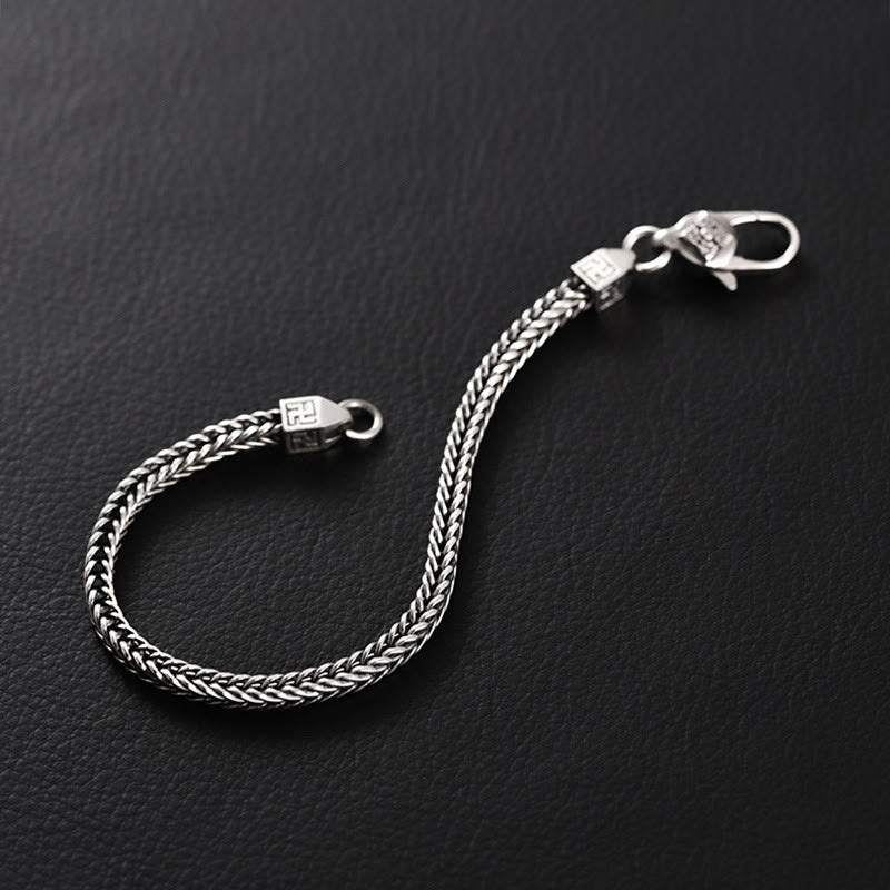 Buddha Stones Tibetan Double Dorje Vajra Swastika Spiritual Power Chain Bracelet - image 1