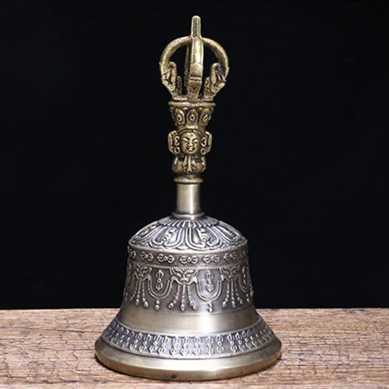 Tibetan Meditation Bell and Vajra Dorje Copper Enlightenment Decoration Set - image 9
